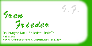 iren frieder business card